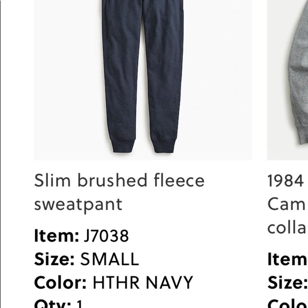 J Crew Men’s Slim brushed fleece - heather navy